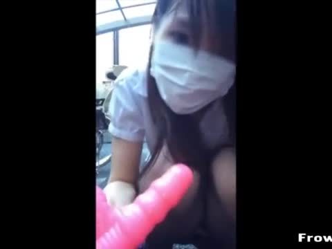 Japanese girl masturbate in public place and toilet