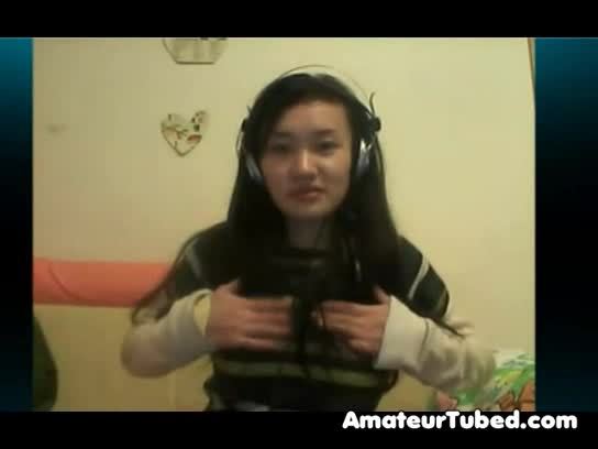 Chinese girl plays on cam