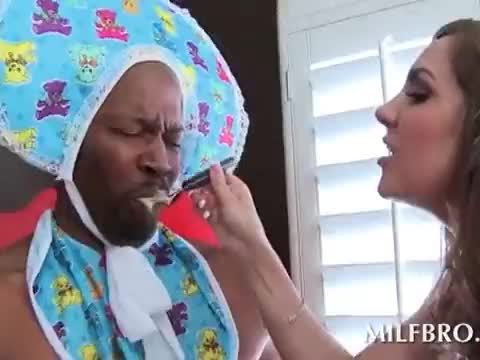 Mom fucking black dick in cosplay sex games