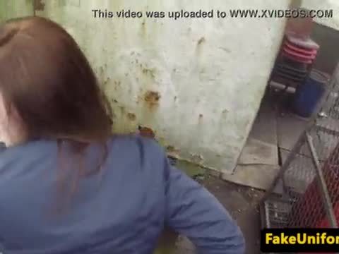 British skank swallows uniformed cops jizz