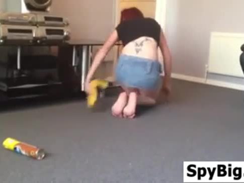 Upskirt As My Girlfriend Cleans The House