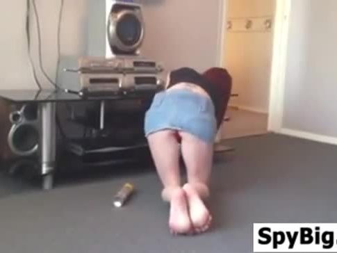 Upskirt As My Girlfriend Cleans The House