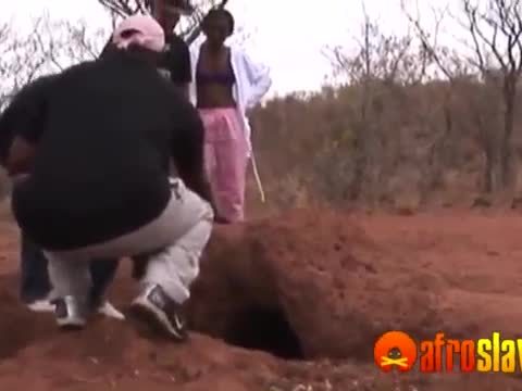 Perv African in a hole to see fucking