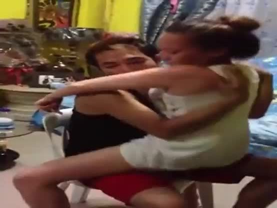 Philippine hot chick lap dancing with husband